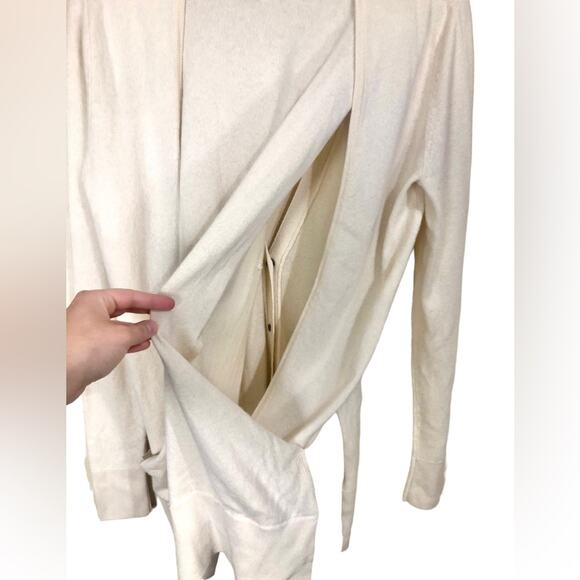 Robert Rodriguez Vented Back Draped Cream Cardigan Silk Cashmere Size Small - Picture 3 of 8